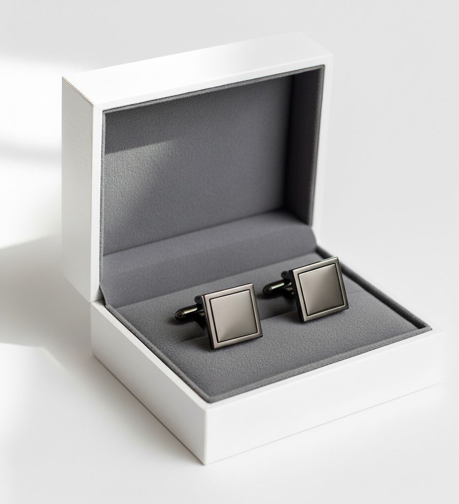 Black Square Cufflinks – Modern Elegance in Every Detail