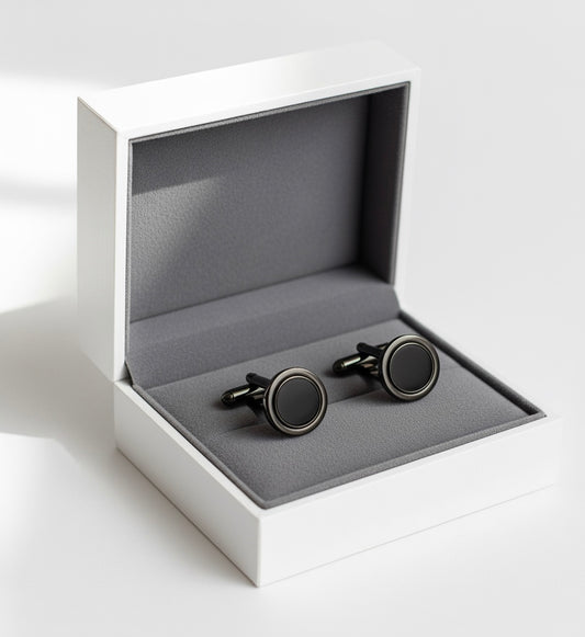 Classic Round Cufflinks – Timeless Elegance