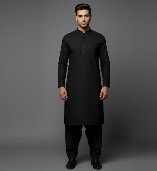 Unstitched Black Shalwar Kameez – Upcoming Collection)