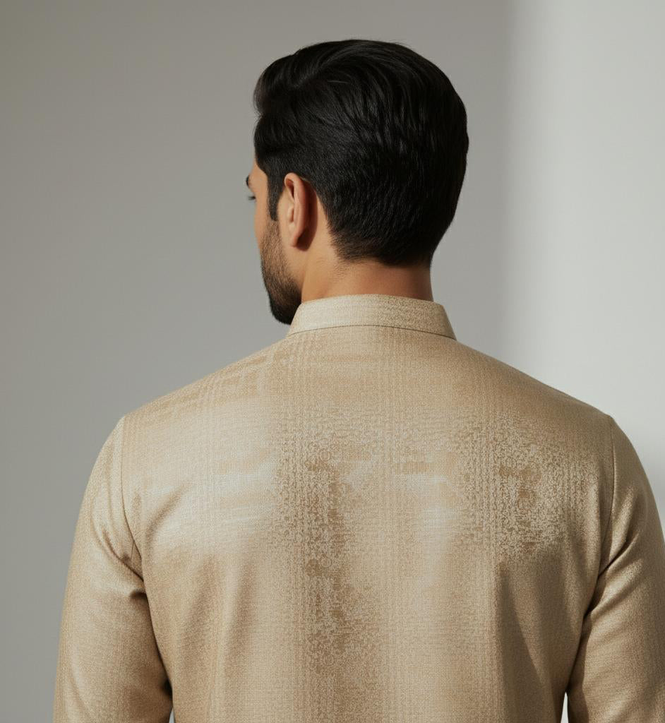 Luxury Unstitched Men’s Suit – Beige Color | Premium Winter Collection